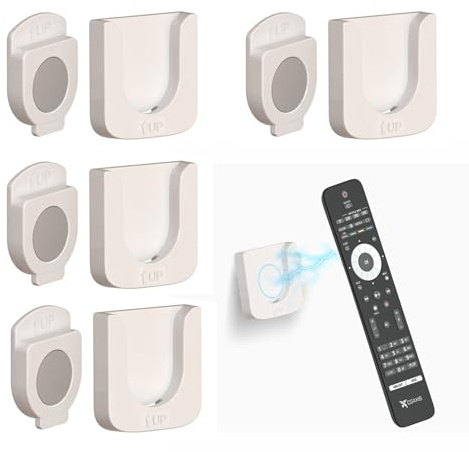 Viilich 4 soportes magnéticos fuertes para mando a distancia, mando a distancia sin agujeros, soporte para mando a distancia de pared, para control remoto en casa, oficina, escuela (blanco)