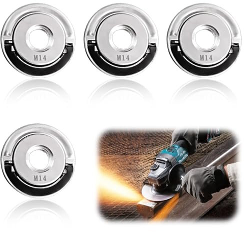 Delamiya Écrous à Dégagement Rapide M14 pour Meuleuse d'Angle - Écrous de Sécurité et Accessoires de Coupe - Serrage Rapide pour Flex