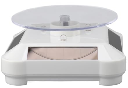 Solar Turntable 360° Rotating Display Plate for 3D Printer Model & Resin Cured Jewelry, Battery or Solar Power Supply, with RGB Light