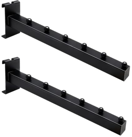 HPGJLEE Gridwall Waterfall Hooks, Display Hooks for Grid Wall Panels, Grid Wall Accessory for Storage Display Clothes in Retail Shop Garage (Black, 2-Packs)