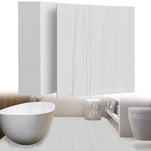 UISEBRT självhäftande golvplattor 27 stycken 2,51 m² PVC golvbeläggning vinylgolv betongutseende självhäftande kakel metervara kakeloptik för kök badrum hall vardagsrum 30 × 30 cm 【Modell D】