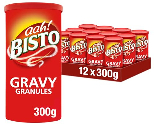 Bisto Flavoursome & Delicious Beef Gravy Granules for Hearty Family Mealtimes, 300 g Drum (Pack of 12)