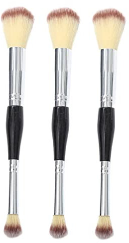 CANIGHT 3-teiliger Rougepinsel Mit Zwei Enden Kosmetikpinsel Für Losen Puder Teintpinsel