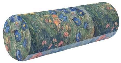 aidingzhi Nackenrollen-Kissenbezüge mit Blumenmotiv, runde Kissenbezüge für Couch, Nackenrollenbezug mit Reißverschluss