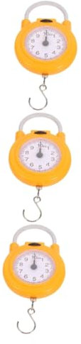 Sosoport 3pcs Numérique Balance De Cuisine Printemps Écailleur Pèse- Pour Bagages Crochets Pinces Pèse-bébé Poisson Lester Humain Opération Micro Ménage Balance Pour Jeu Plastique Yellow