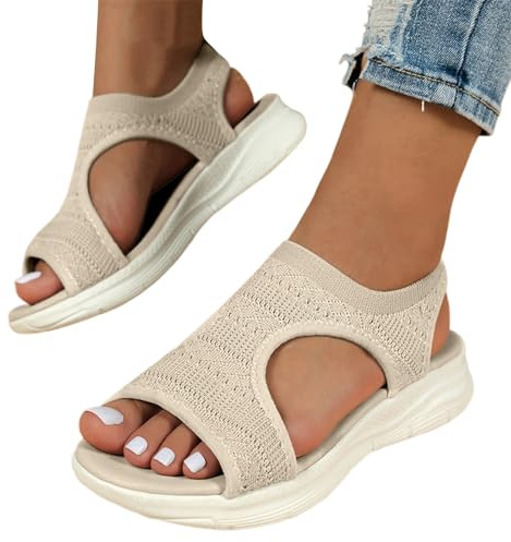 Bequeme Schuhe Damen Breite Füße, Orthopädische Sandalen Damen Sommer Breite Füße Hausschuhe Schlappen Slides Offene Schuhe mit Fussbett Bequem Sommerschuhe Sport Barfuss Pantoletten Plateau Slipper