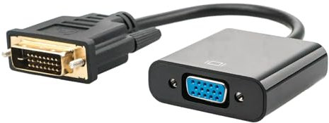 NATEFEMIN Convertisseur DVI-D vers VGA, 1080p DVI-D 24+1 broches mâle vers VGA 15 broches femelle adaptateur de câble actif