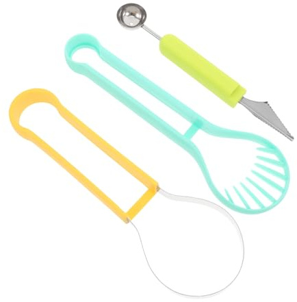 PRETYZOOM Scavino Per Melone Doppia Testa in Inox Utensile Per Tagliare La Frutta Per Palline Di Melone Affettatrice Per Cubetti Di Anguria