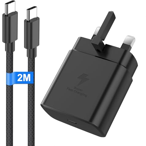 45W USB C Fast Charger compatible with Samsung Galaxy S26 Ultra/S26+/S26/S25/S25+/S25 Ultra/S24/S23/S22/S21/Z Fold 6, Type C Charger Plug Fast Charging USB C plug with 2M USBC to Type C Cable