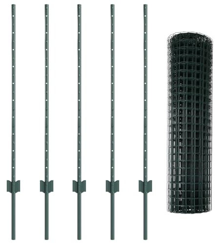 vidaXL Clôture avec poteaux Vert 1 x 10 m Acier, Clôture extérieure durable pour jardin et terrasse, barrière personnalisable, panneaux résistants aux intempéries