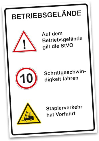 Hinweisschild 20x30cm Alu Verbundplatte für Zaun Tor Tür Pfosten wetterfest Aluminium Schild ohne Bohrungen Parkplatzschild RV015 (17 Betriebsgelände)
