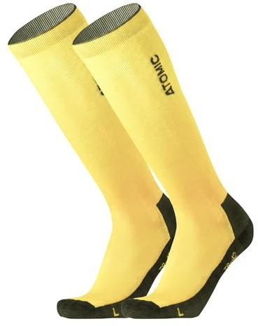 ATOMIC Pro Ski-Socken I Dünne Skisocken ohne Polsterung I Leichte Strümpfe für Damen & Herren I Kniestrümpfe mit nahtloser Zehenbox I Skistrümpfe aus Merinowolle, Polyester & Nylon