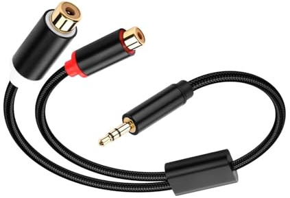 3.5mm to RCA Cable, 3.5mm Male to 2 RCA Female Headphone, 3.5 mm Female to 2x RCA Male Cable Jack to RCA Stereo Audio Adapter Cable Compatible with Smartphones,MP3,Tablets,Speakers,Home Theater,HDTV