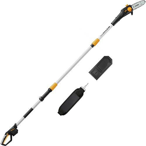 HEINPRO Sierra de poste inalámbrica de 8 pulgadas compatible con batería Dewalt de 20 V máximo, sierras de poste eléctricas para podar árboles alimentadas por batería, extensión de hasta 14.2 pies