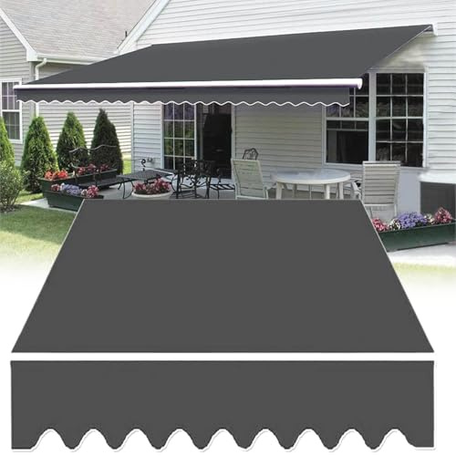 Waterproof Replacement Awning Fabric 6x2.5m Pre-Sewn Polyester Canvas Suitable for 2m/3m/4m/5m AwningsOutdoor Canopy Material UV Resistant Easy Install