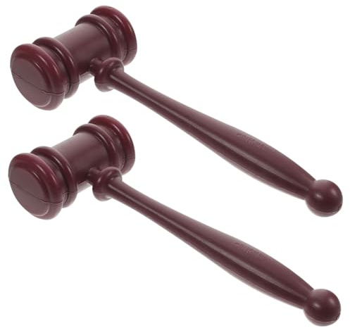 FRCOLOR 2pcs Judge Hammer Toy and Auction Gavel for Boys and Girls Children Role Play Educational Courtroom Hammer Prop Set