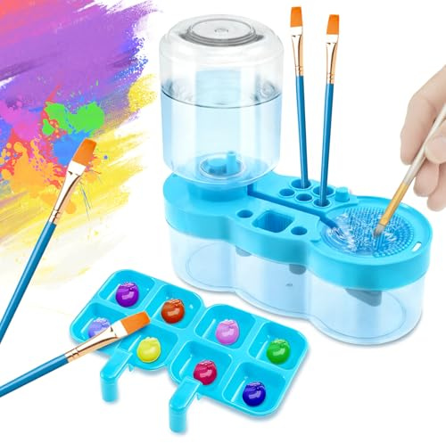 Sesaver Paint Brush Rinser, Multifunctional Paint Brush Cleaner Tool, Water Cycle Brish Rinser, Paintbrush Cleaner Art Supplies for Acrylic, Watercolor, and Water-Based Paints (Blue)