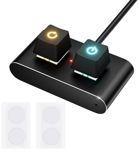 Zkydhbd Commutateurs d'alimentation externes pour PC de bureau avec boîtier en aluminium durable, bouton de réinitialisation intégré, éclairage de couleur, accès facile, bouton de contrôle couleur PC