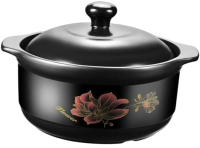 Gadpiparty Olla Para Hacer Sopa Cazuela De Cerámica 1,6l Resistente a Altas Temperaturas Para 1-2 Personas Cocina Doméstica Gas Natural Para Estofados y Sopas