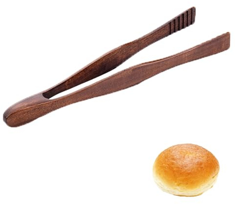 ZHERIKAH Zange Küche, Grillzange Holz, Zange für Heißluftfritteuse, Holzzange Küche, Geeignet für Küchen, Camping, Grillabende, Buffets, Restaurants und Andere Anlässe