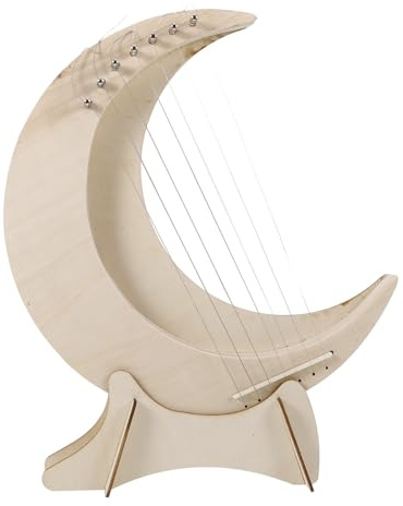 HONITANO Holz Lyra Harfe Tragbares Musikinstrument für Anfänger Zierliche Kleine Lyre Harfe mit Polierter Oberfläche für Musikliebhaber Inklusive Ersatzsaiten