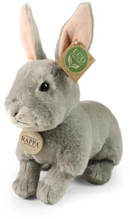 RAPPA Soft Collection Hase Kuscheltier grau ca. 23 cm – super weiches Plüschtier, naturgetreuer Stoffhase, eco Friendly & nachhaltig