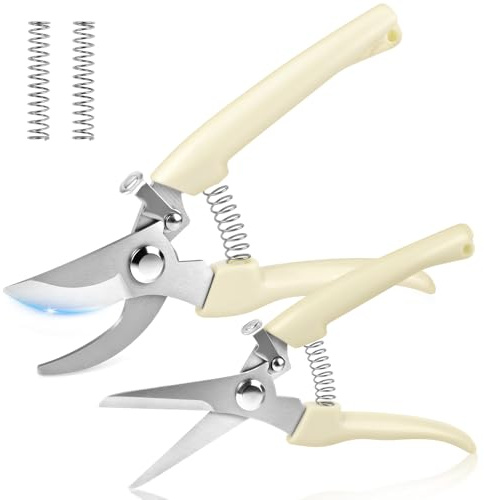 Ainiv 2 PzsTijeras de Podar Derivación, 170 mm y 185 mm | Tijeras Podars Manuales Ligero y Ergonómico para Podar Plantas, Setos, Flores y Vides