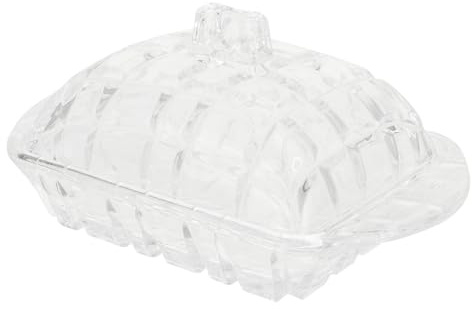 Angoily Mantequera de Vidrio Transparente con Tapa para Almacenamiento y Conservación, Recipiente Hermético Fácil de Observar Alimentos Adecuado para Cocina