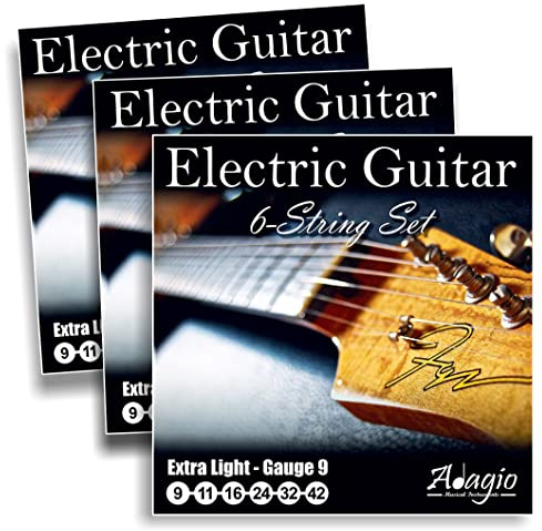 3 PACKS - Adagio Professional Electric Guitar Strings 9-42 Gauge 9 Ball Ends