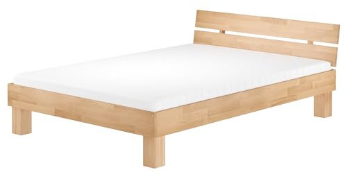 Erst-Holz®Ehebett Buche Natur 160x200 Doppelbett Massivholz Federholzrahmen Matratze Holzbett 60.80-16 M FV