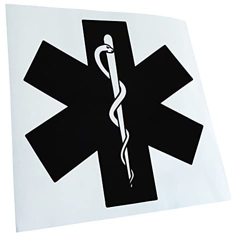 Kiwistar - Autoaufkleber - Krankenhaus - Notfallaufnahme - schwarz - 10x10cm - Heckscheibe Auto Aufkleber wetterfest für Kfz LKW Mofa Truck - Sticker außen selbstklebend Tuning Zubehör für Fenster