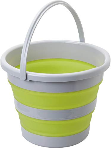 BRUNNER 0203069N.C70 Bacinella Pieghevole in Resistente Materiale Plastico, Drum Fold-Away 10 L, Colore Verde/Grigio, Leggera, Salvaspazio, Facile da Trasportare
