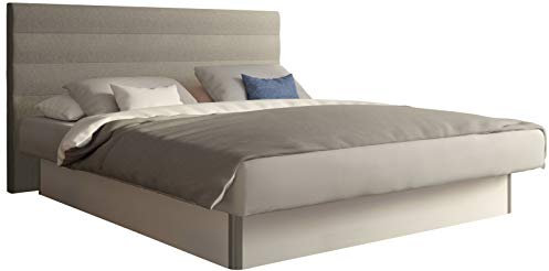 SuMa - Doppel Wasserbett 180x210 dual freistehend m. Sockel und Kopfteil Largo, Farbe lightgrey 180x210 cm