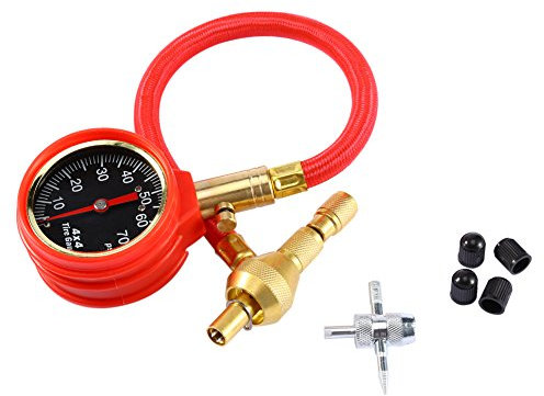 Juego de herramientas de válvula de dial, deflactores rápidos de neumáticos de alta resistencia Manómetro de presión de aire de neumáticos fácil de conectar para neumáticos grandes todo