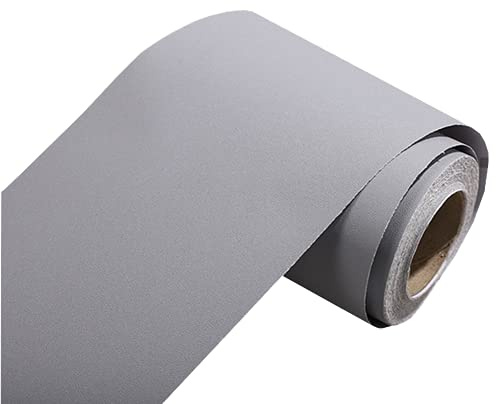 Selbstklebende Tapetenbordüre, einfarbig, matt, wasserdicht, einfach anzubringen, für Küche, Badezimmer, Fliesen, Aufkleber, 10,2 x 497,8 cm, Grau