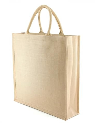 JMS Bridge Jute Hessian Shopping Tote Bag Eco Friendly Reusable Lunch & Sandwich Bag with Waterproof Lining, Strong Handles, Unisex Classic Design – Small, Medium & Large Sizes