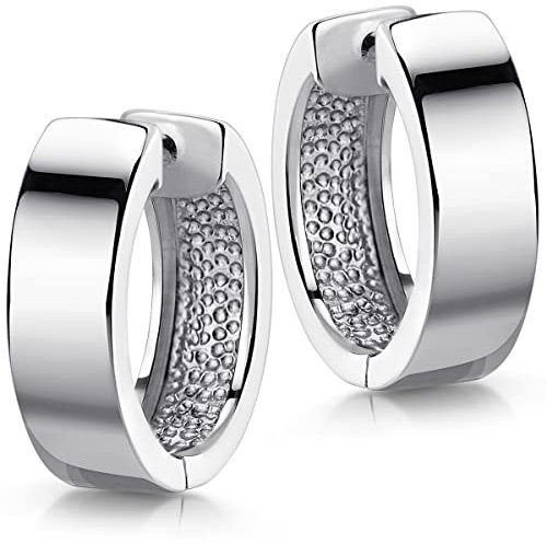 MATERIA Creolen Ohrringe 18mm Silber - 925 rhodiniert 5mm breit Damen Herren SO-376