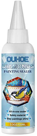 Fowybe Diamond-Painting Sealer, 100 ml - PVC Flüssigkleber, Klar, Wasserfest, Langsame Aushärtung, Für Canvas, Metall, Kunststoff, Glas, Bildende Kunst, Heimwerkerprojekte