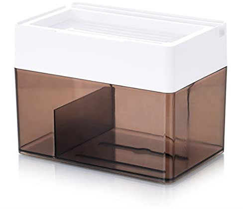 Papierhandtuchspender Transparent Wandmontage Papierhandtuchspender Quadratisch, Rollen Tissue Multifold Papierhalter Box mit Regal & Müllbeutel Schlitz für Badezimmer