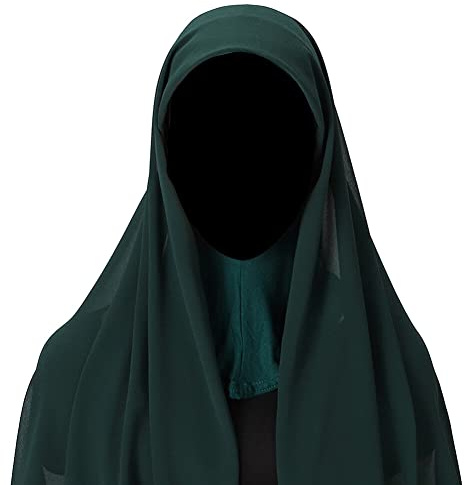Uposao Damen Muslim Hijab Kopftuch Schal,Moderne islamische Kopftücher Stretch-Turban Einfarbiger Bandanas Chemo Kappe Kopfbedeckung Halstuch Wrap Langer Schal für muslimische Frauen Hijab,Dunkelgrün