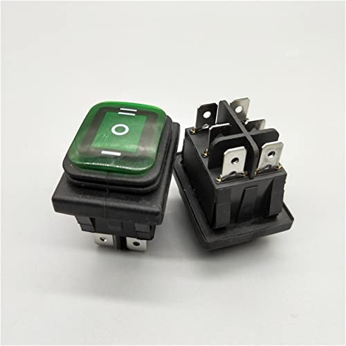 interruttore elettronico Interruttore a bilanciere KCD4-203 20A/250VAC 30x22 Interruttore a bilanciere impermeabile 6pin DPDT ON off ON 12V 220V Interruttore a bilanciere con luce LED rosso verde (Col