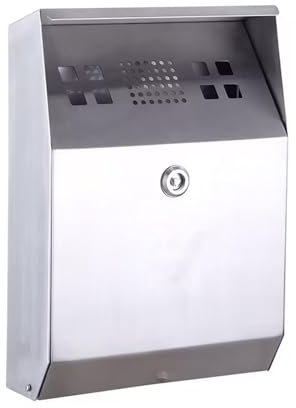 Wandaschenbecher - Kommerzielle Rußsäule, Wandaschenbecher Aus Edelstahl 304, Kommerzieller Zigarettenbehälter Für Den Außenbereich, Aschenbecher Für Zigarettenrauchhalter (Color : Silver)