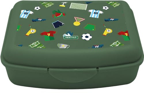 NERTHUS FIH 1348 Boîte alimentaire pour enfants Football, boîte à lunch légère et facile à nettoyer
