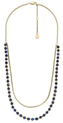 Fossil - Collier de perles All Stacked Up en lapis-lazuli bleu pour femme, JA7247710