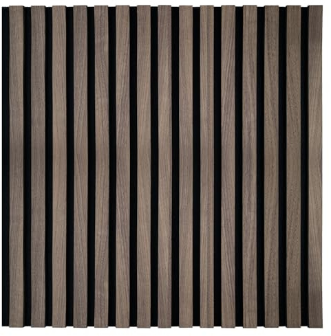 KAISER plastic® Panneaux acoustiques - Couleur : chêne marron foncé - Panneaux muraux en différents formats - Paroi à lamelles en fonte de bois et feutre - Revêtement mural moderne (60 x 60 cm - 1
