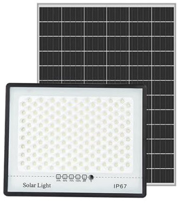 HYZHANHONG Proyector Solar al Aire Libre de 500W, luz de Seguridad Solar, luz led Impermeable IP67, proyector Blanco Adecuado para Patios, Campos Deportivos, Parques de Atracciones y garajes