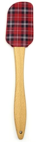 Espátula de cocina de silicona, de tipo lengua, libre de tóxicos, sin BPA, apta para lavavajillas, resistente al calor, antiadherente, estilo moderno, decoracion navideña (Checkered)