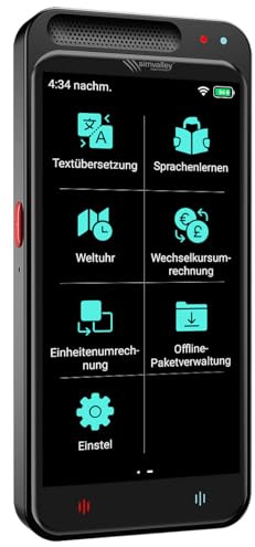 simvalley MOBILE Mobiler Übersetzer: Mobiler KI-Echtzeit-Sprachübersetzer, 139 Sprachen, ChatGPT-Assistent (Echtzeitübersetzer, Offline Sprachübersetzer, Gerät)