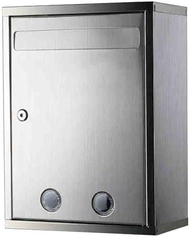 YCXJB Buzon Paqueteria Exterior con Cerradura con Llave, Buzón Exterior de Pared de Gran Capacidad, Acero Inoxidable, para Uso Doméstico y Comercial(10 * 5 * 13in)