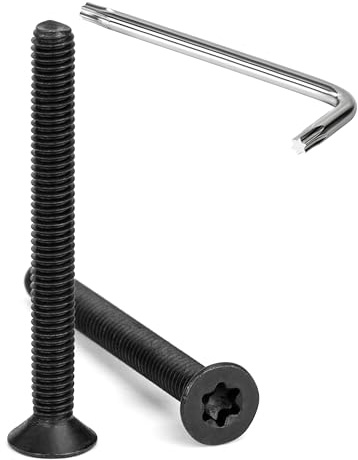 Tunejoy 20 Stück M4 x 40 mm Senkkopfschrauben Torx Schwarz Senkschrauben Edelstahl A2 V2A Maschinenschrauben Senkkopf Innensechskant Vollgewinde mit T20 Inbusschlüssel